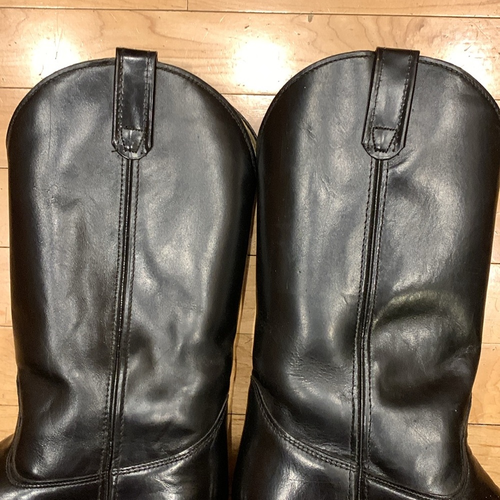 Leather Cowboy Style Boots 7.5 D - Picture 5 of 17